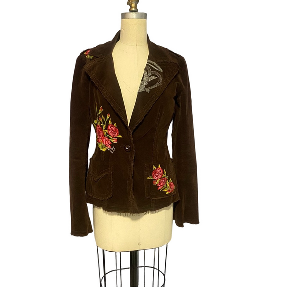 Johnny Was Jackets & Blazers - Vintage Johnny Was Embroidered Corduroy Jacket – Size Small